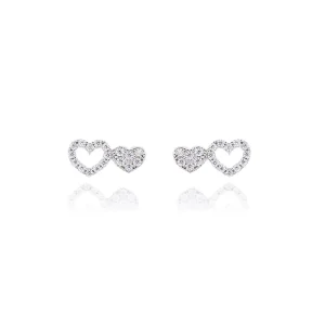 FACCO ORECCHINI  colore Bianco con zirconi Simbolo:  CUORE "I sentimenti raccontati dall?Anima"