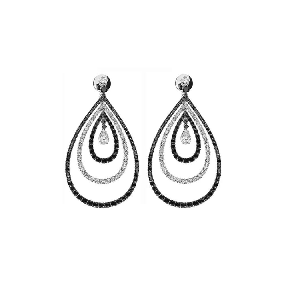 orecchini_damiani_oro_bia_0.webp DAMIANI Orecchini oro bianco diamanti bianchi neri 81058710 goccia colore GH