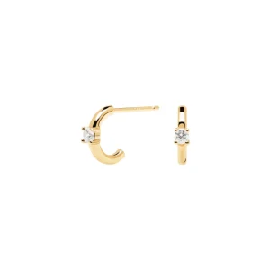 PDPAOLA ORECCHINI IN ORO WHITE SOLITARY ref. AR01-334-U