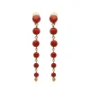 CHANTECLER Orecchini pendenti lunghi Cherie in oro rosa 18Kt, diamanti e corallo rosso ref. 42331