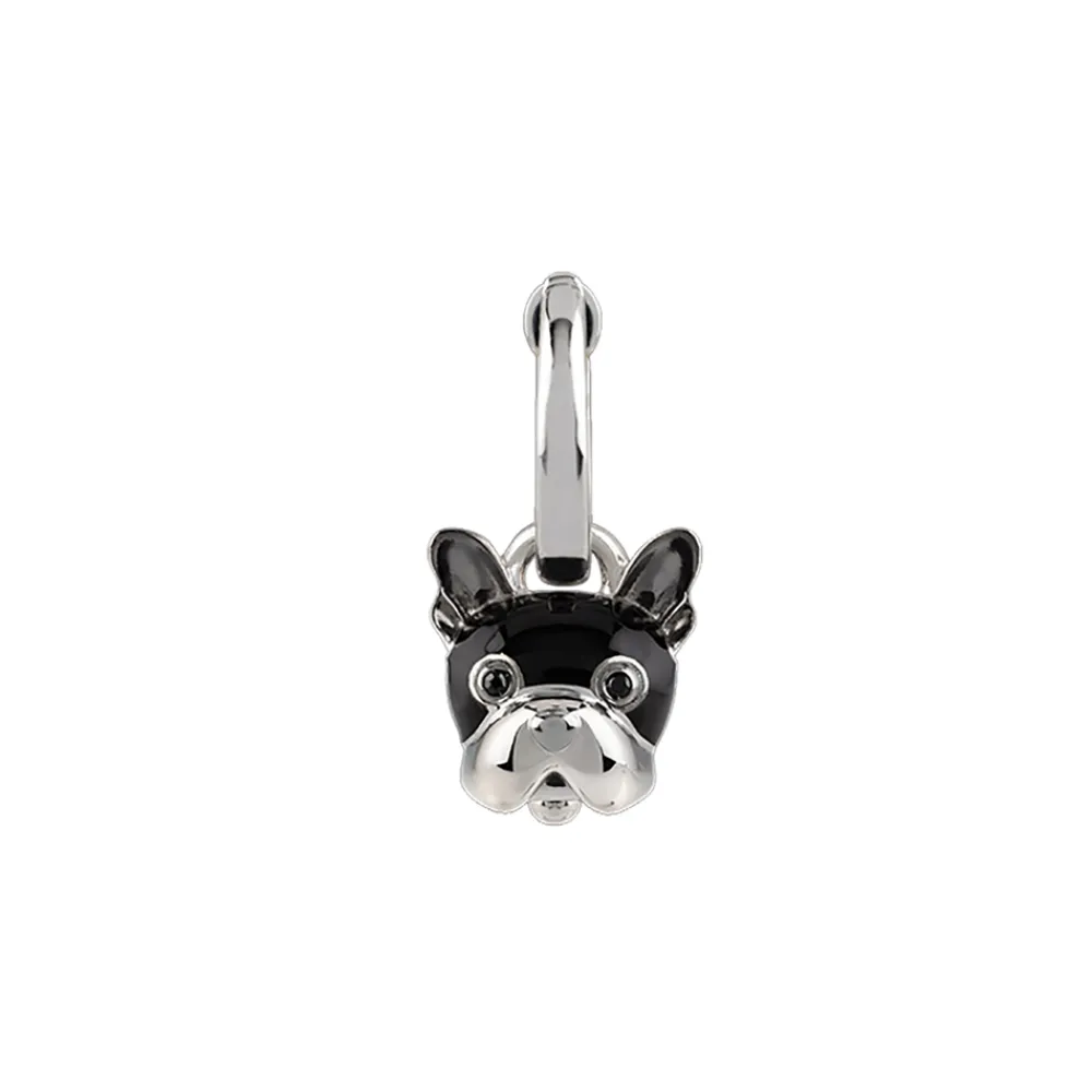 orecchino_campanella_cane_0.webp CHANTECLER Orecchino campanella cane piccolo in argento smalto e spinello ref. 38584