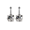 CHANTECLER Orecchino campanella gatto piccolo in argento smalto e zaffiri ref. 38583