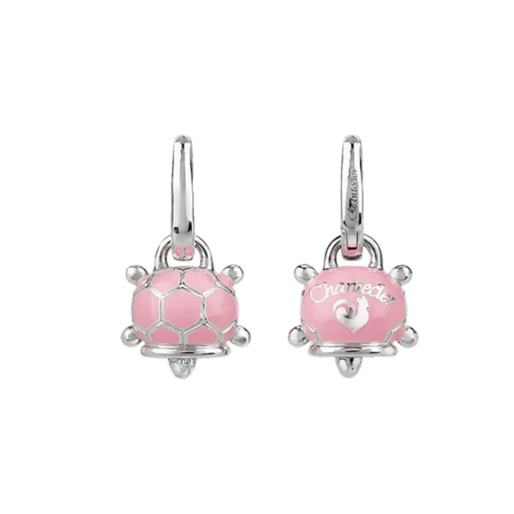 orecchino_campanella_tart_0.webp CHANTECLER Orecchino campanella tartaruga piccolo in argento smalto e diamanti ref. 38466