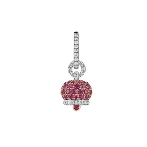CHANTECLER Orecchino campanella piccolo oro rosa e bianco diamanti rubini 33446 lusso originale eleganza