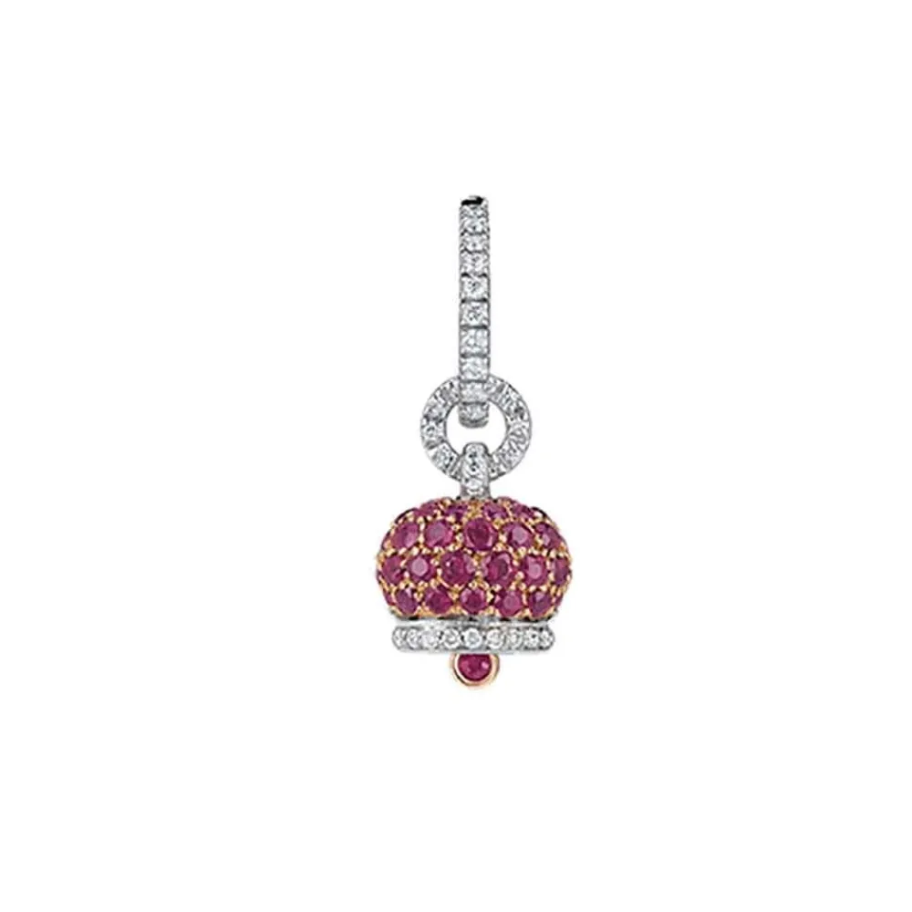 orecchino_chantecler_camp_0-1.webp CHANTECLER Orecchino campanella piccolo oro rosa e bianco diamanti rubini 33446 lusso originale eleganza