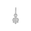 CHANTECLER Orecchino campanella piccolo in oro bianco e diamanti. ref. 32556
