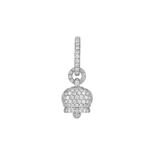 CHANTECLER Orecchino campanella piccolo in oro bianco e diamanti. ref. 32556