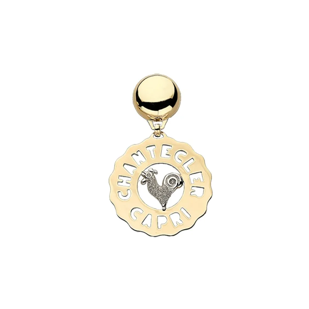 orecchino_logo_gallo_picc_0.webp CHANTECLER Orecchino logo gallo piccolo in oro e diamanti. ref. 23188
