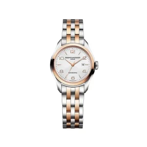 BAUME-MERCIER Orologio bicolore Clifton.Automatico, forma rotonda, 30 mm.