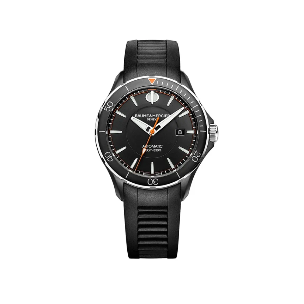 orologio_clifton_club_in__0.webp BAUME-MERCIER Orologio Clifton Club in acciaio ADLC con cinturino in caucci?Uomo, automatico, cassa rotonda, 42 mm