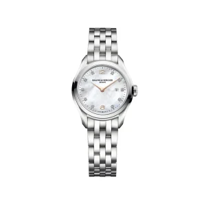 BAUME-MERCIER Orologio Clifton in acciaio.Al quarzo, forma rotonda, 30 mm.