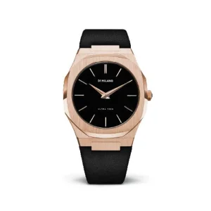 D1 MILANO ULTRA THIN CASSA 40 ORO ROSA CINT CAMOSCIO NERO STROMBOLI